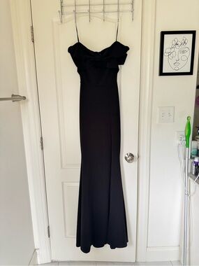 Windsor Black Off-Shoulder Maxi Dress with Bow Detail